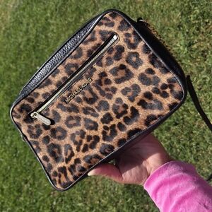 Michael Kors Leopard-Print Crossbody Bag - Brown/Black/Gold